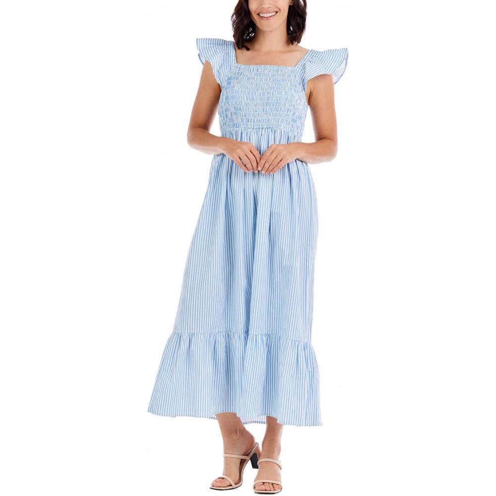 image:imageMud Pie Womens Womens Keya Smocked Maxi DressBlue