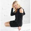 Mud Pie Aria Women’s Cold Shoulder Long Sleeve Dress(Black)