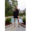 Mud Pie Aria Women’s Cold Shoulder Long Sleeve Dress(Black)