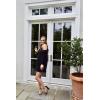 Mud Pie Aria Women’s Cold Shoulder Long Sleeve Dress(Black)