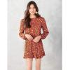 Mud Pie Rust Scribble Dot Stripe Fina Flounce Dress(Red)