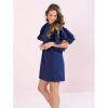 Mud Pie Women Navy Valencia Ruffle Sleeve Dress (Small)