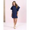 Mud Pie Women Navy Valencia Ruffle Sleeve Dress (Small)