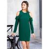Mud Pie Women’s Aria Women’s Cold Shoulder Long Sleeve Dress(Green)