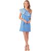 Mud Pie Women’s Laurel One Shouldr Dress Bl(Blue)