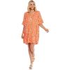 Mud Pie Women’s Mud Pie Aster Women’s Short Sleeve Flounce Dress(Coral)