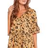 Mud Pie Women’s Mud Pie Aster Women’s Short Sleeve Flounce Dress(Tan)