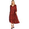 Mud Pie Women’s Mud Pie Petal Tiered Womens Maxi Dress(Rust)