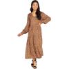 Mud Pie Women’s Mud Pie Petal Tiered Womens Maxi Dress(Tan)