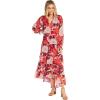 Mud Pie Women’s Mud Pie Simone Womens Maxi Dress(Red)