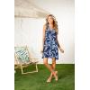 Mud Pie Women’s Mud Pie Women’s Esley Flounce Dress(Navy)