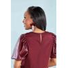 Mud Pie Women’s Mud Pie Women’s Ren Leather Dress(Oxblood)