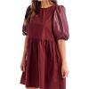 Mud Pie Women’s Mud Pie Women’s Ren Leather Dress(Oxblood)