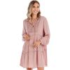 Mud Pie Women’s Women’s Esther Tiered Dress(Mauve)