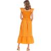 Mud Pie Women’s Women’s Keya Smocked Maxi Dress(Orange)