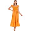 Mud Pie Women’s Women’s Keya Smocked Maxi Dress(Orange)