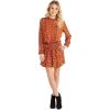 Mud Pie Rust Scribble Dot Stripe Fina Flounce Dress(Red)