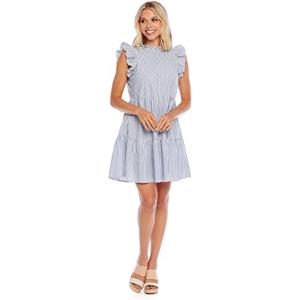 Mud Pie Women’s Dewberry Women’s Sleeveless Tiered Flounce Dress(Blue)