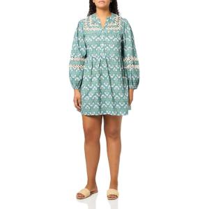 Mud Pie Women’s Mud Pie Women Barlowe Printed Dress(Green)