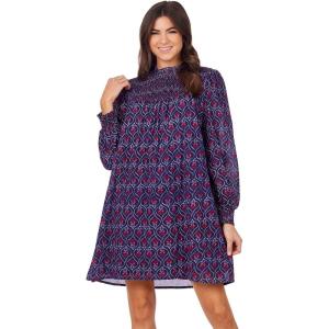 Mud Pie Women’s Mud Pie Women Bennington Smocked Dress(Blue)