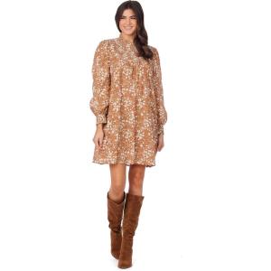 Mud Pie Women’s Mud Pie Women Bennington Smocked Dress(Brown)