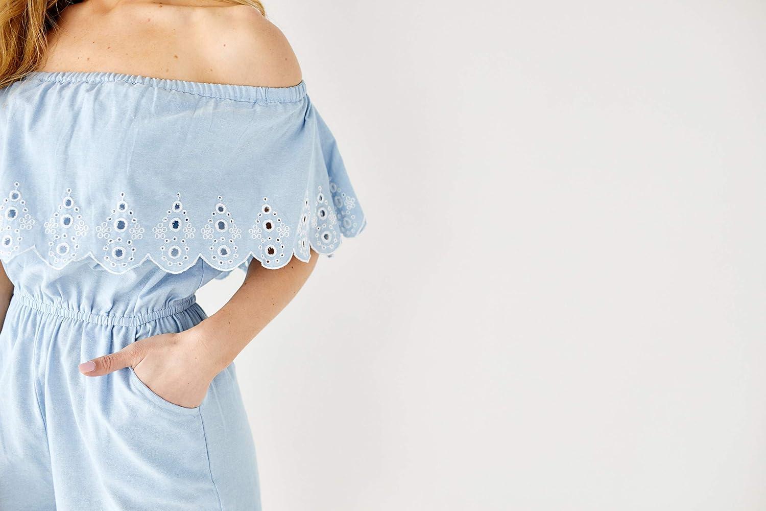 image:imageMud Pie Womens Matching Moms amp Minis Juniper Offtheshoulder RomperBlue