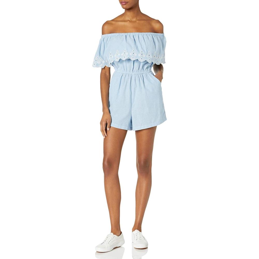 image:imageMud Pie Womens Matching Moms amp Minis Juniper Offtheshoulder RomperBlue