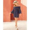 Mud Pie Women’s Desi Off The Shoulder(Blue)