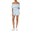 Mud Pie Women’s Matching Moms & Minis Juniper Off-the-shoulder Romper(Blue)