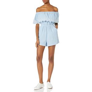 Mud Pie Women’s Matching Moms & Minis Juniper Off-the-shoulder Romper(Blue)