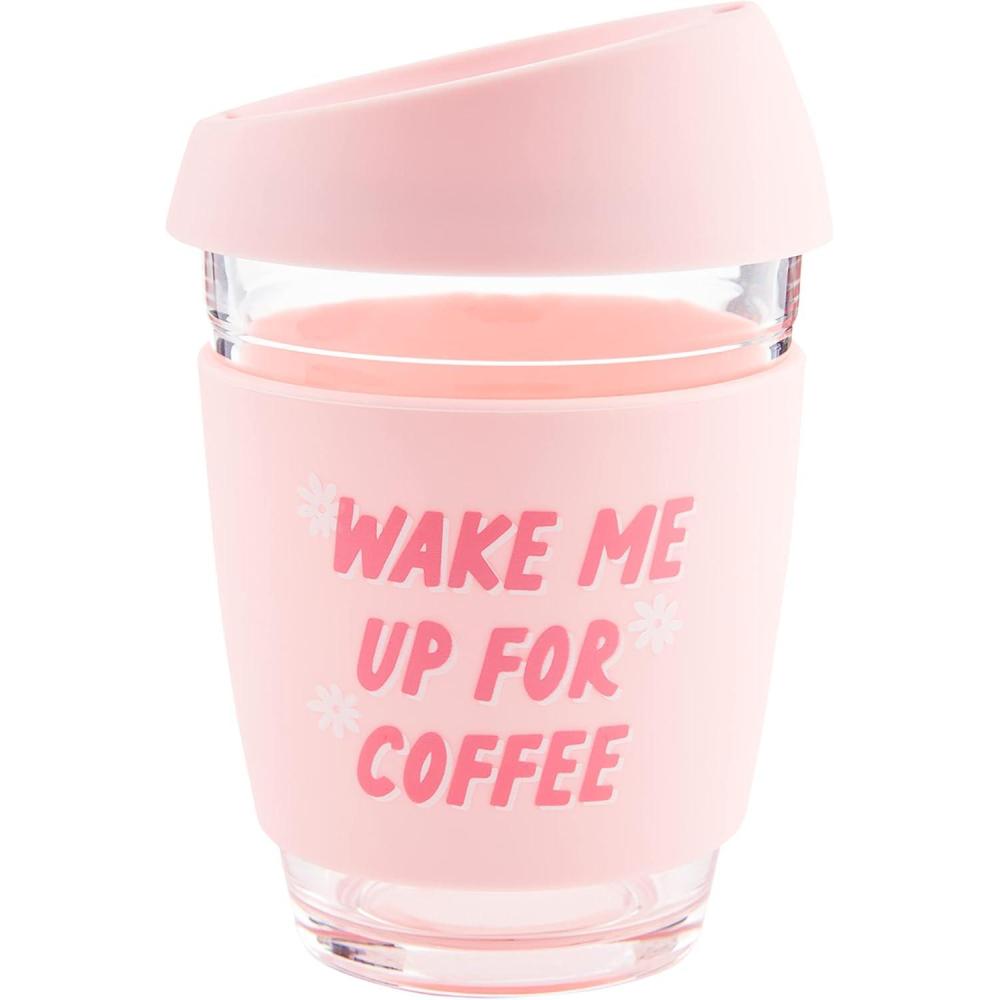 image:imageMud Pie Glass Travel Mug Pink 12 ozBlush