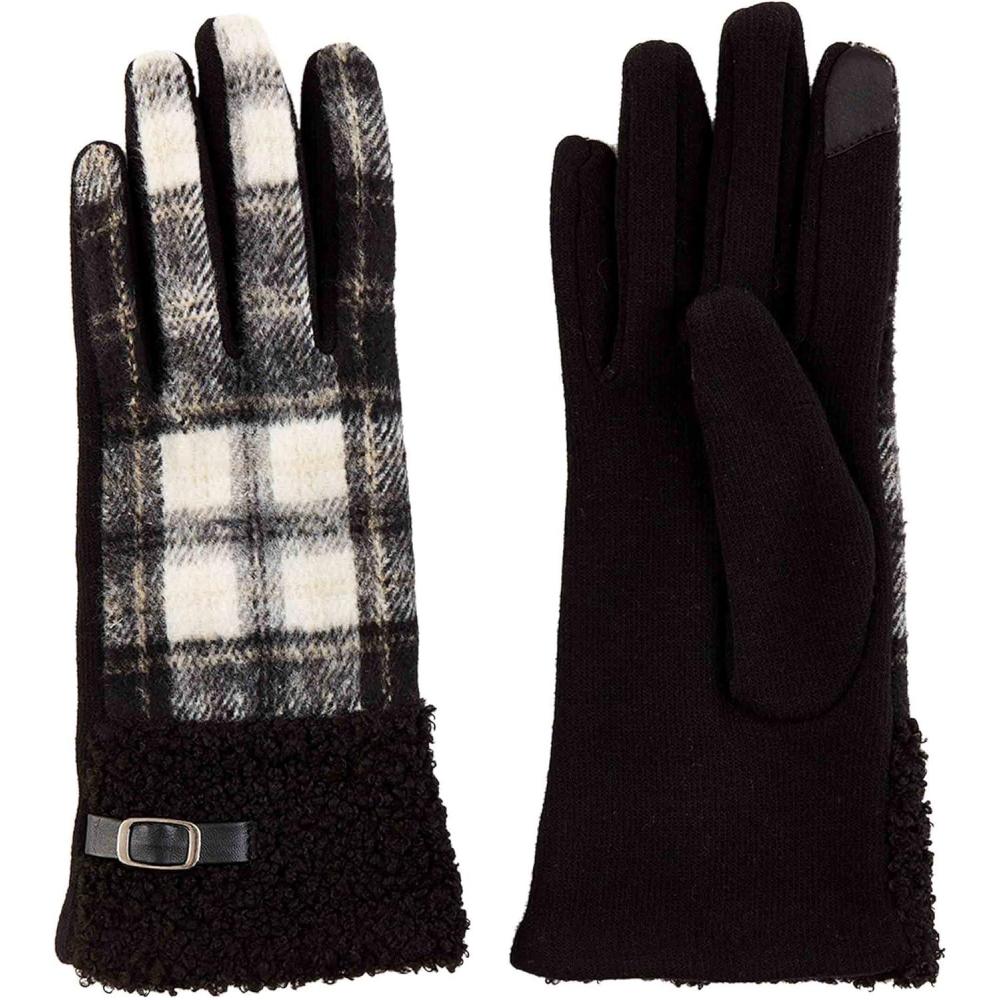 image:imageMud Pie Womens Mud Pie Womens Plaid Boucle GlovesBlack
