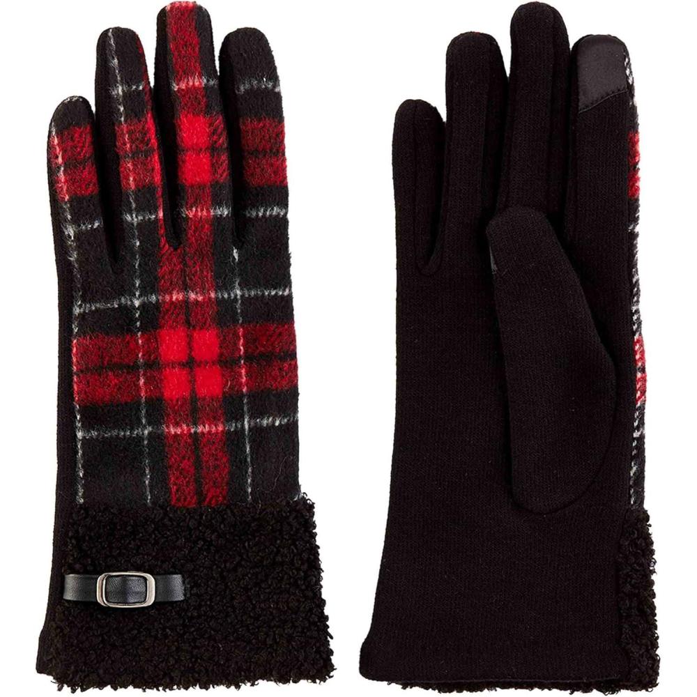 image:imageMud Pie Womens Mud Pie Womens Plaid Boucle GlovesRed