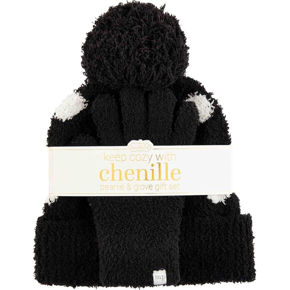 image:imageMud Pie Womens Womens Chenille Beanie and GlovesBlack