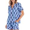 Mud Pie Women’s Women’s Julianna Pajama Set(Blue)
