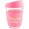 Mud Pie Glass Travel Mug, Pink, 12 oz(Pink)