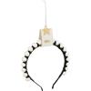 Mud Pie Women’s Black Beaded Headband, One Size Fits Most