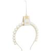 Mud Pie Women’s Ivory Beaded Headband-Ivory; One Size Fits Most