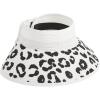 Mud Pie Women’s Leopard Bow Roll-up Straw Visor, White, One Size