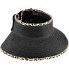 Mud Pie Women’s Leopard Trim Bow Visor(Black)