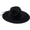 Mud Pie Women’s Mud Pie Womens Leather Trim Fedora(Black)