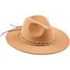 Mud Pie Women’s Mud Pie Womens Leather Trim Fedora(Brown)