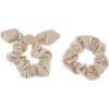 Mud Pie Women’s Pearl Velvet Scrunchie Set, Cream, One Size