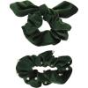 Mud Pie Women’s Pearl Velvet Scrunchie Set, Green, One Size