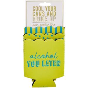 Mud Pie Citrine Can Cooler Trio, 5 1/4″