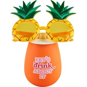 Mud Pie Summer Silicone Wine Glass Pc(Peach)