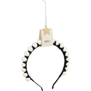 Mud Pie Women’s Black Beaded Headband, One Size Fits Most