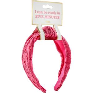 Mud Pie Women’s Eyelet Knotted Headband, Pink, One Size