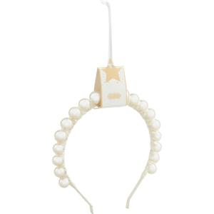Mud Pie Women’s Ivory Beaded Headband-Ivory; One Size Fits Most
