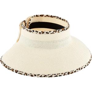 Mud Pie Women’s Leopard Trim Bow Visor(Tan)